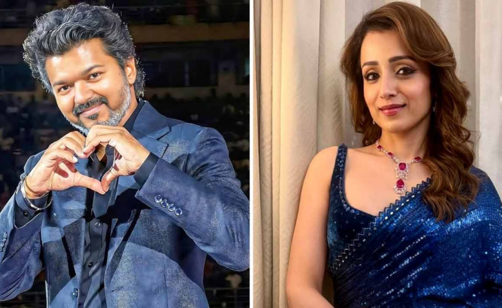 Thalapathy Vijay Hides His Face as Trisha Arrives at Silverstone: Viral Moment Sparks Fan Frenzy